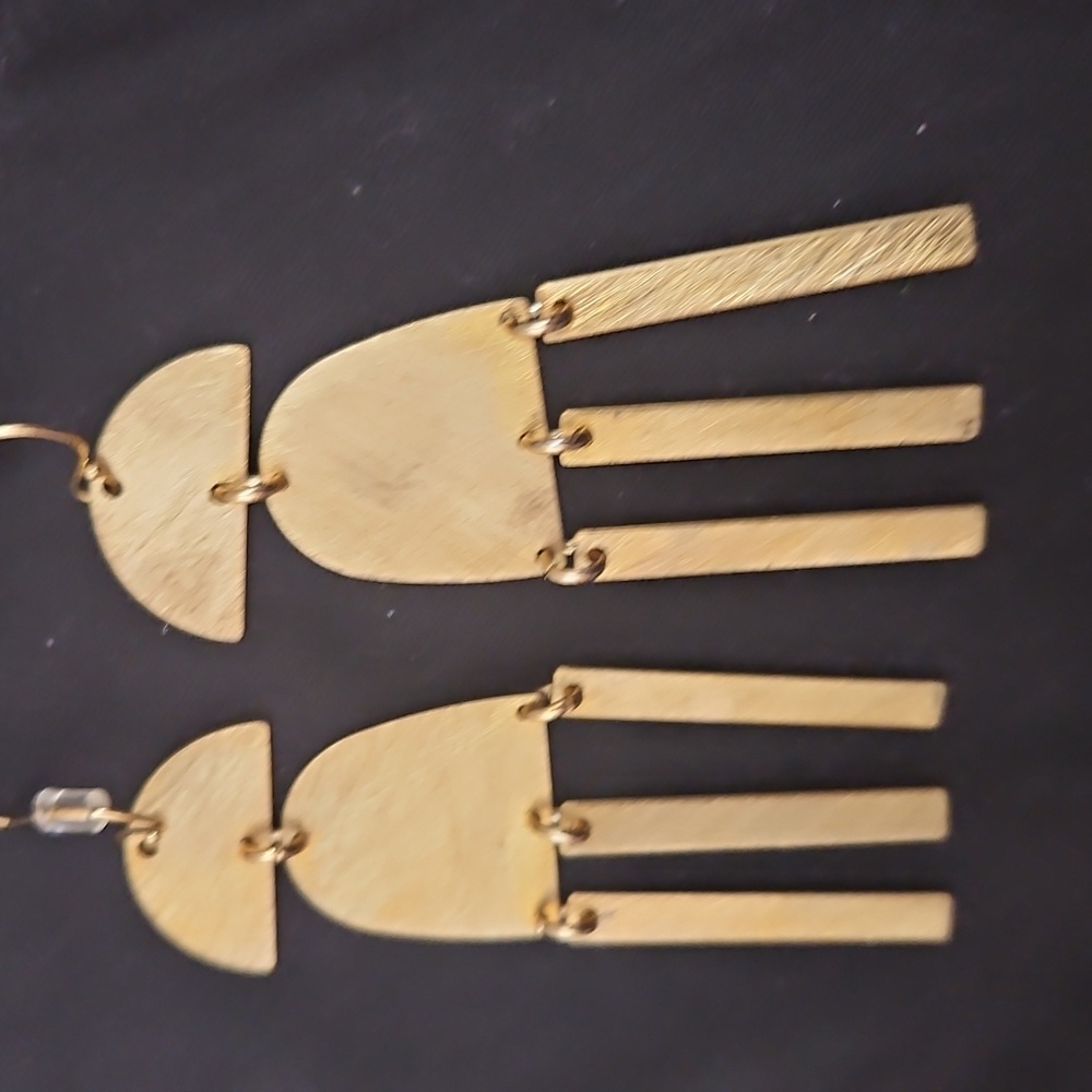 NORDSTROM BRUSHED 14K GOLD PLATED GEOMETRIC EARRINGS SO FASHIONABLE!